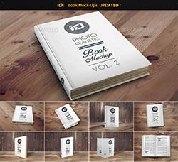 17种竖版书籍展示模型：ID Book Mock-Up Photorealistic
